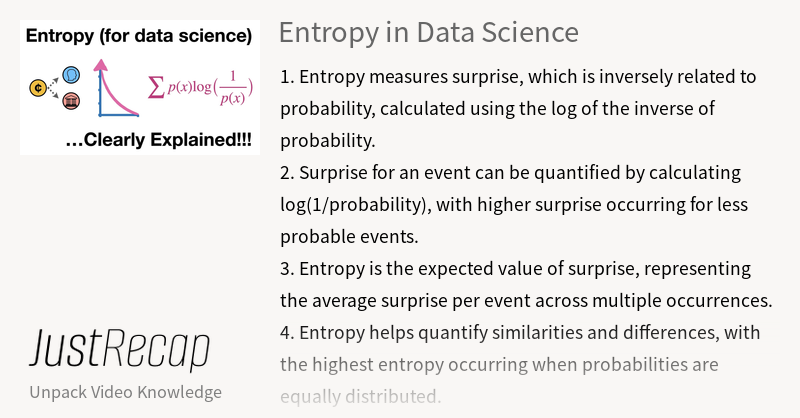 Entropy (for data science) Clearly Explained!!! · JustRecap